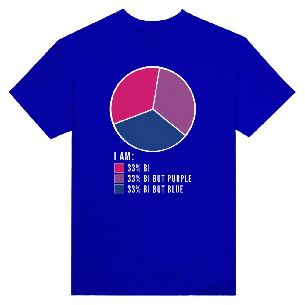 I am 33% Bi T-shirt Funny Print Blue Color