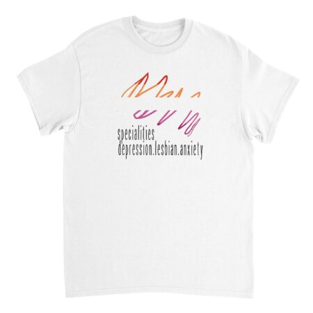 Lesbian Specialities Funny Tee. White