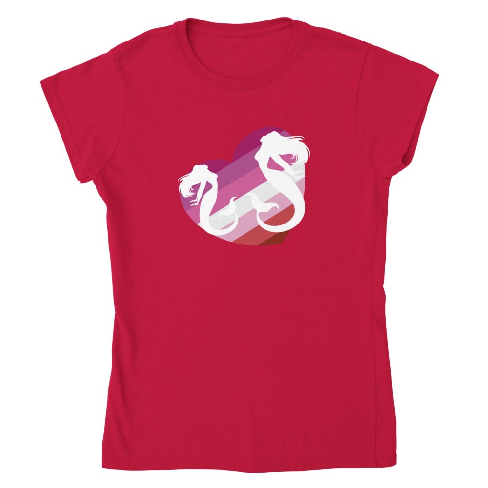 Mermaids Love Lesbians Womens Tee Red