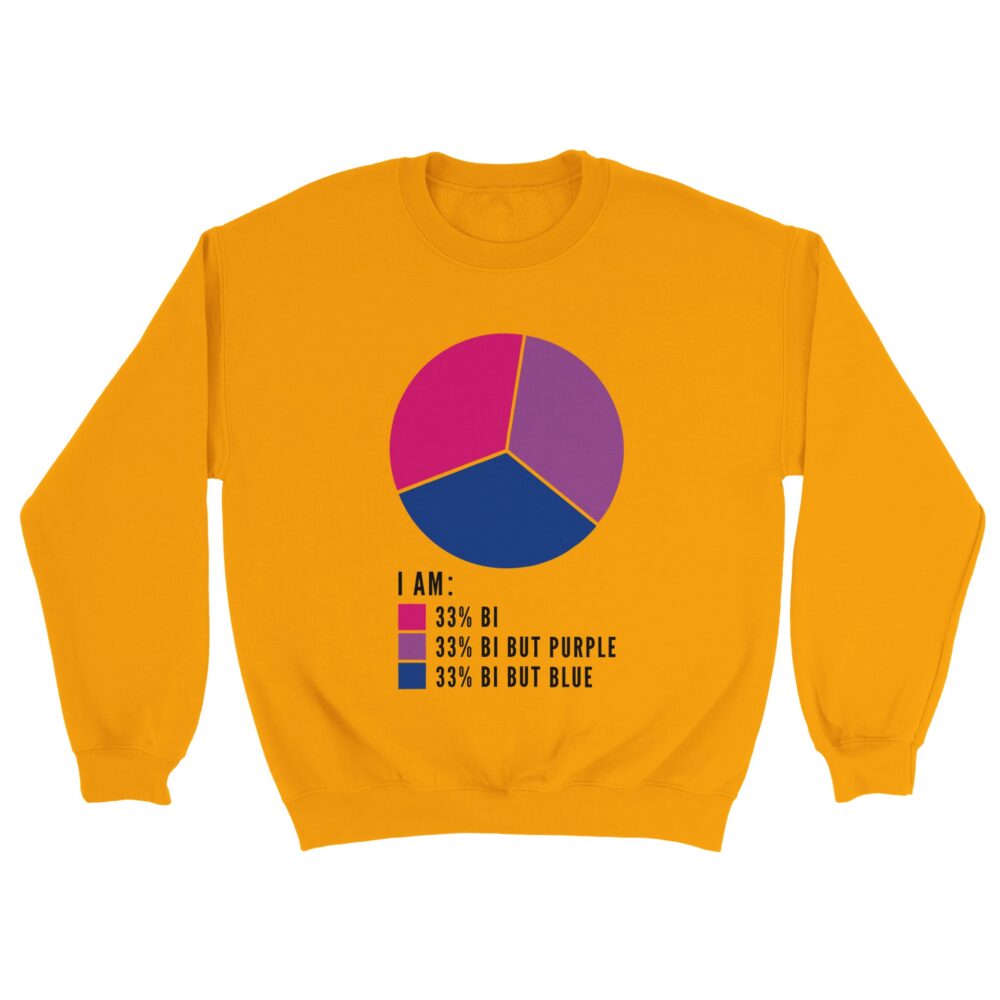 I am 33% Bi Sweatshirt Funny Print Yellow