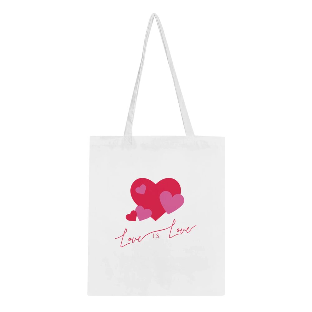 Love Is Love Hearts Tote White