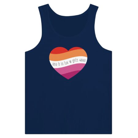I am In Love with Girls Lesbian Tank Top. Navy