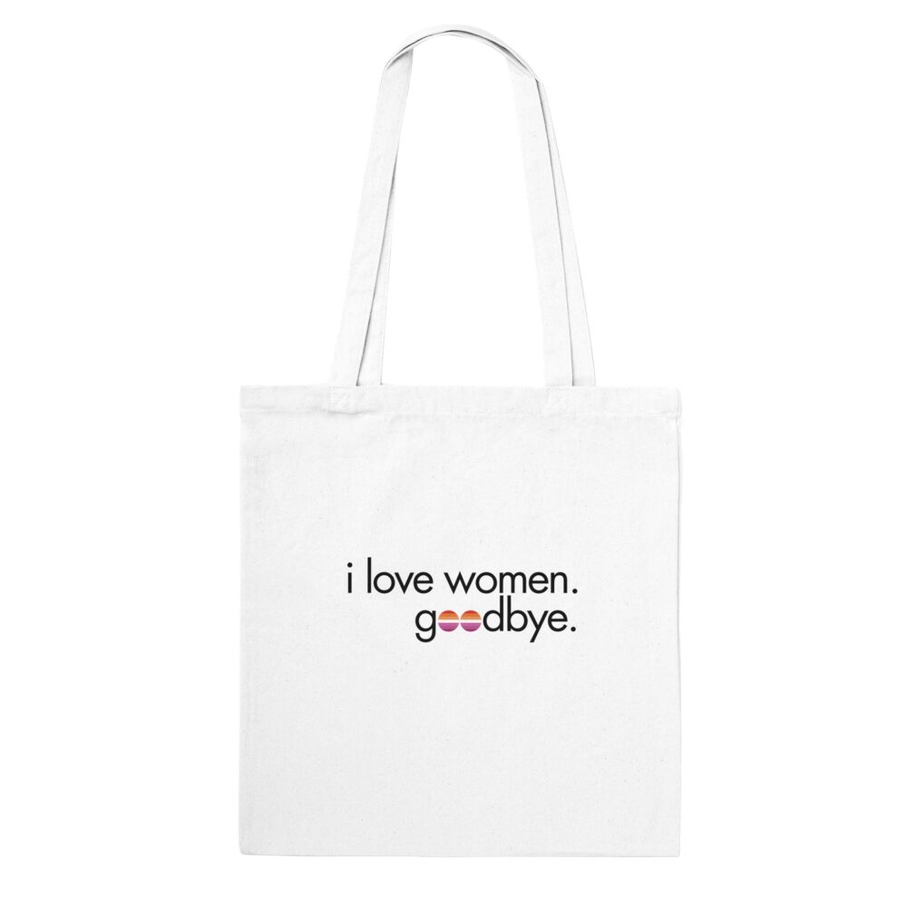 I Love Women Lesbian Tote Bag. White