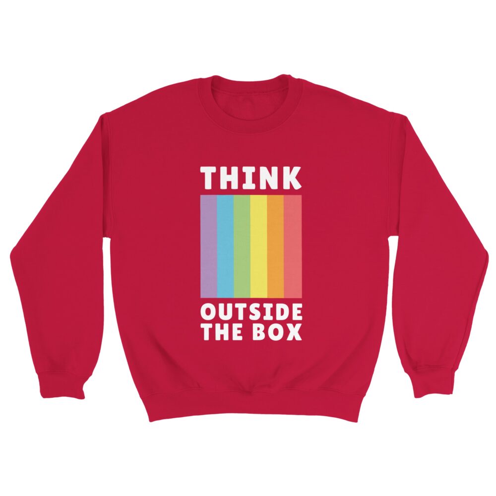 Think Outside The Box Gay Sweatshirt Red