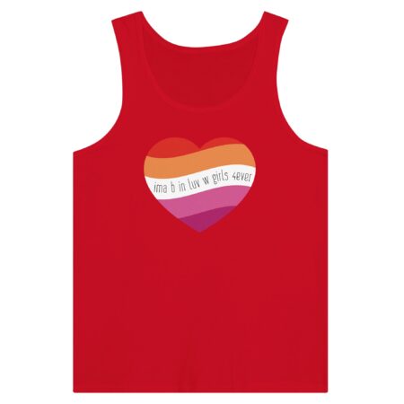 I am In Love with Girls Lesbian Tank Top. Red