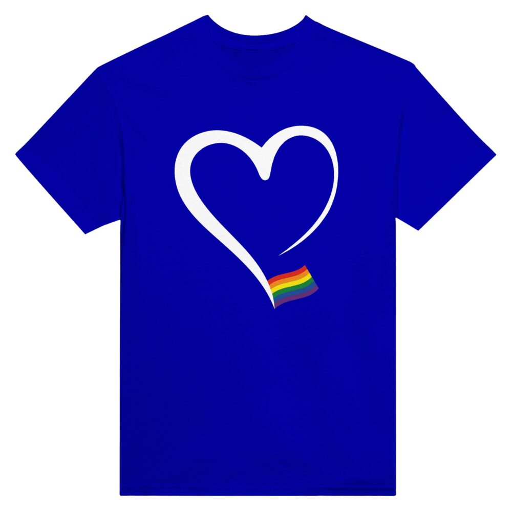 Elegant Heart And Flag Pride T-Shirt. Blue