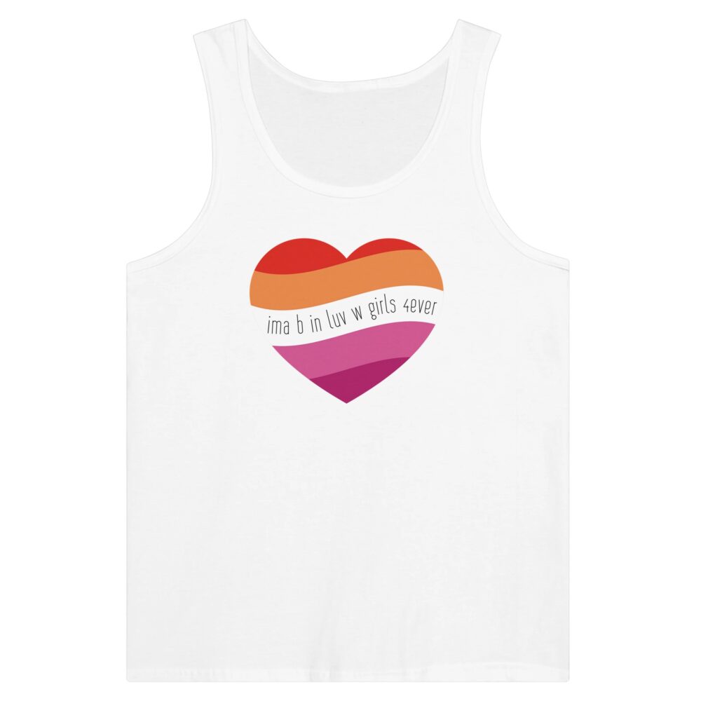 I am In Love with Girls Lesbian Tank Top. White