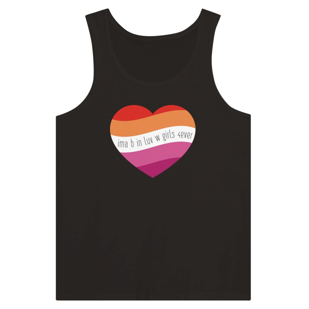 I am In Love with Girls Lesbian Tank Top. Black