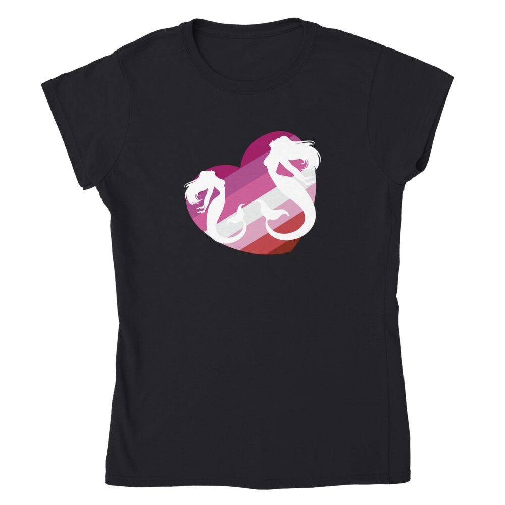 Mermaids Love Lesbians Womens Tee Black