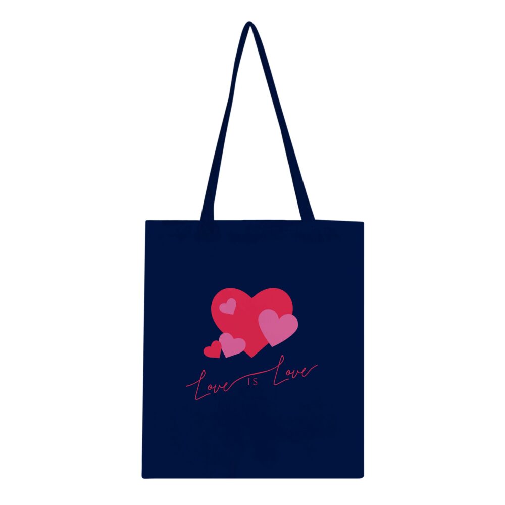 Love Is Love Hearts Tote Navy