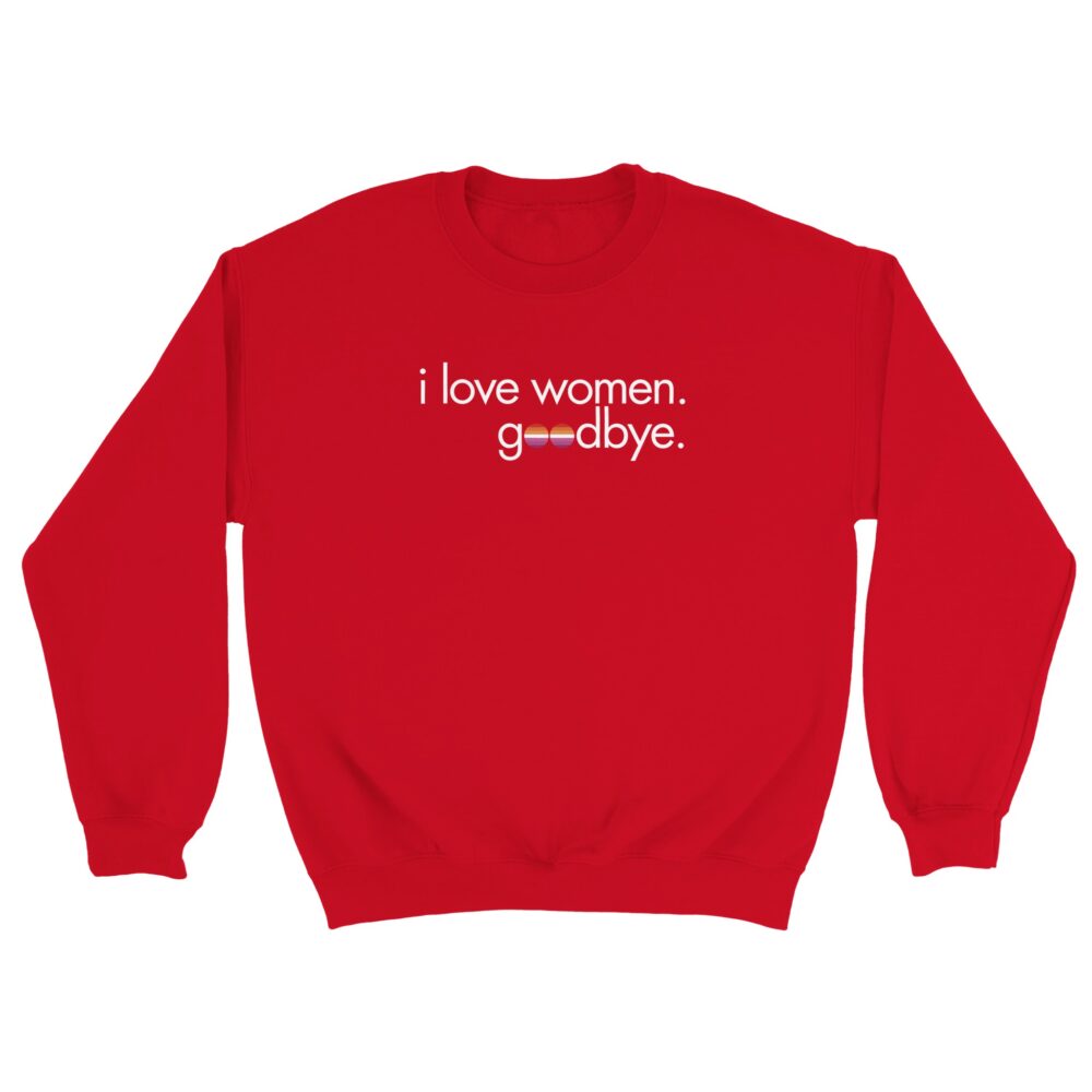 I Love Women Lesbian Sweatshirt. Red