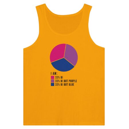 I am 33% Bi Tank Top Funny Print Yellow Color
