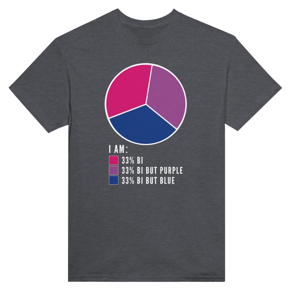 I am 33% Bi T-shirt Funny Print Dark Grey Color