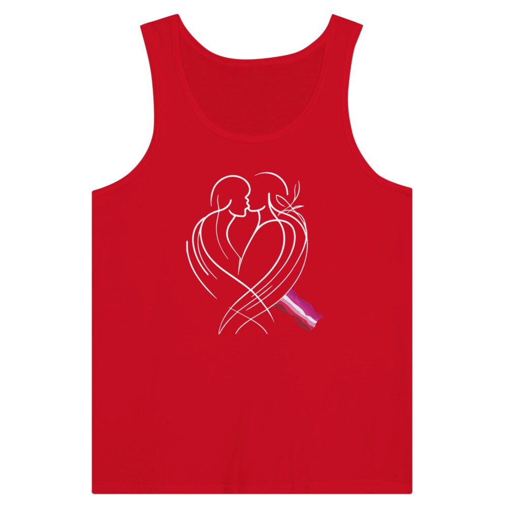 Lesbian Silhouette Tank Top: Red Color