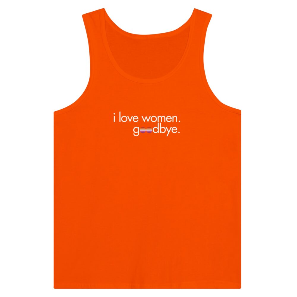 I love Women Lesbian Tank Top. Orange