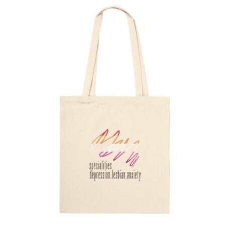 Lesbian Specialities Funny Tote Bag. Natural