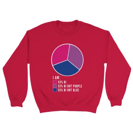I am 33% Bi Sweatshirt Funny Print Red