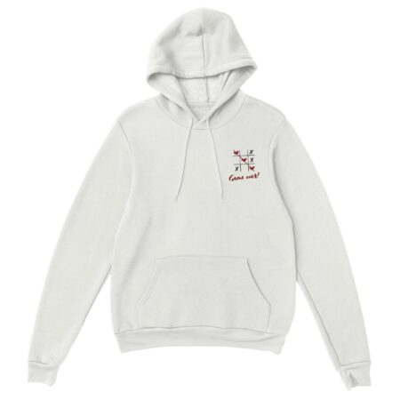 Tic Tac Toe Love Embroidered Hoodie White