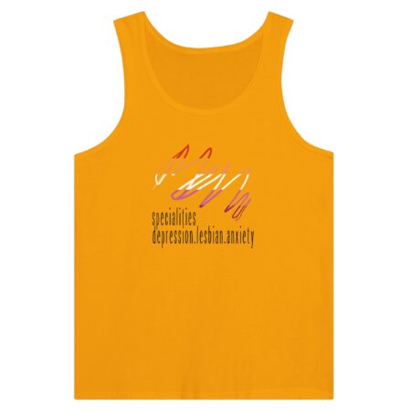 Lesbian Specialities Funny Tank Top. Yellow
