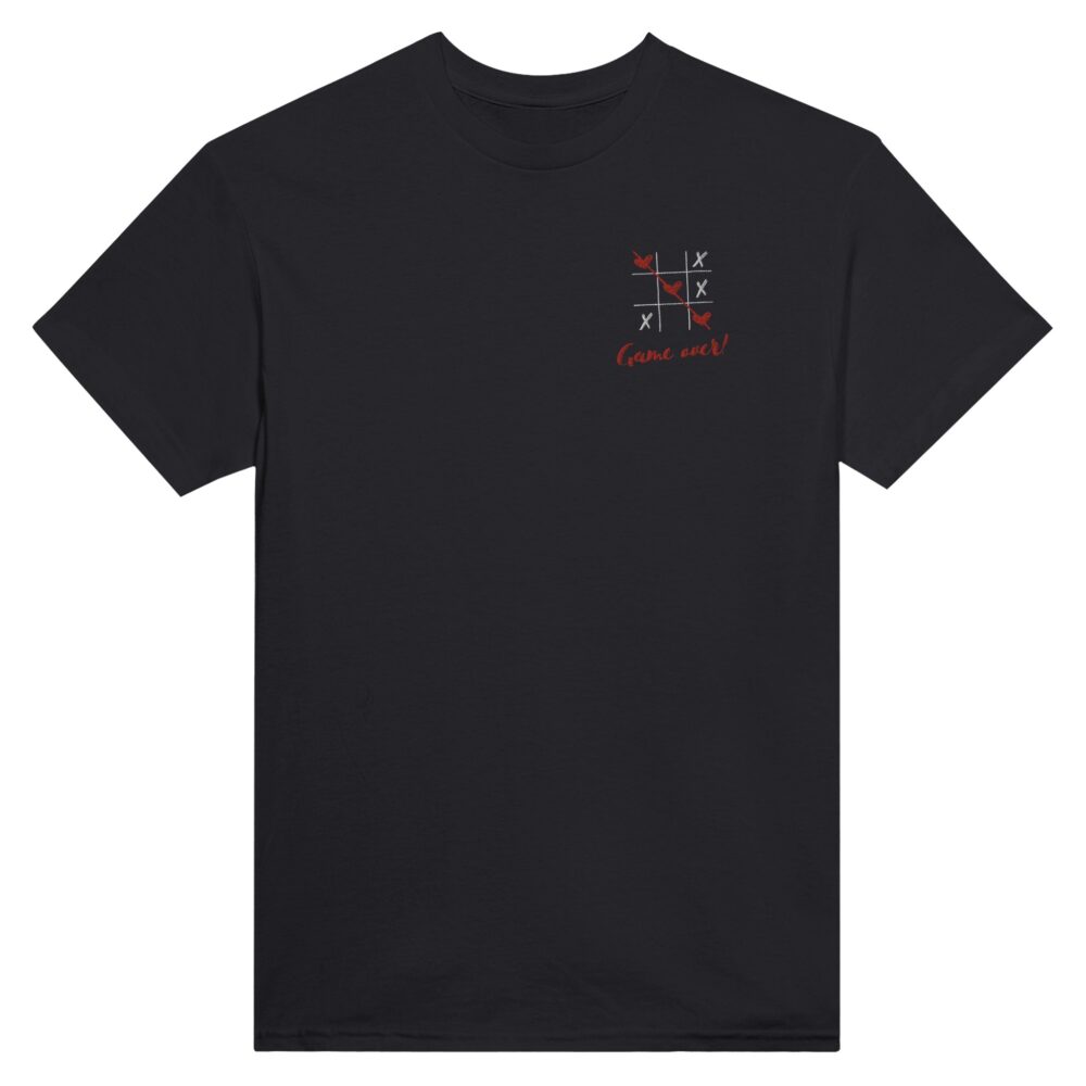 Tic Tac Toe Love Embroidered T-shirt Black