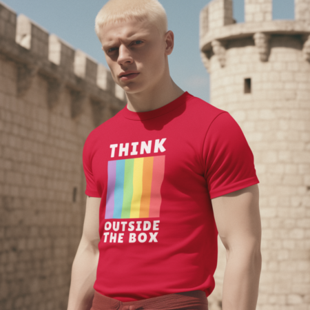 Think Outside The Box Gay Tee Red