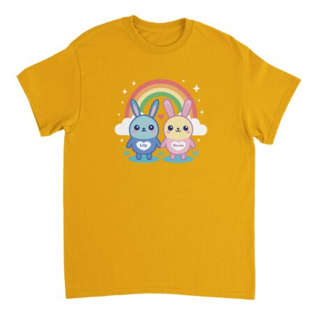 Adorable Bunny Friends Graphic T-Shirt Yellow