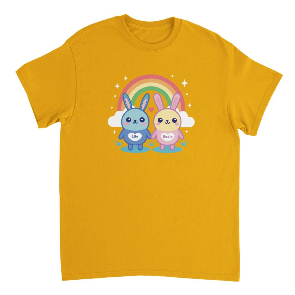 Adorable Bunny Friends Graphic T-Shirt Yellow