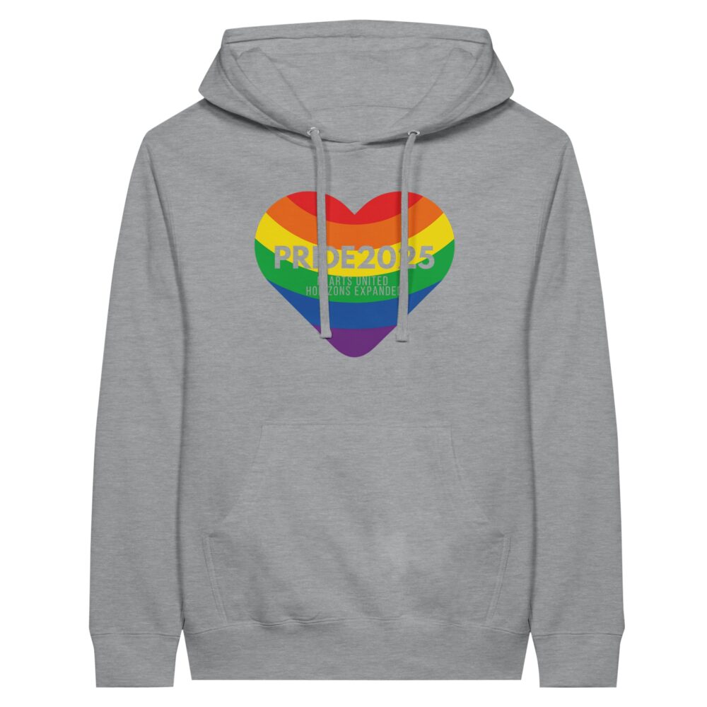 Pride 2025 United Hearts Hoodie Grey Color