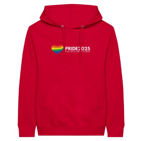 Pride 2025 Declaration Hoodie red Color