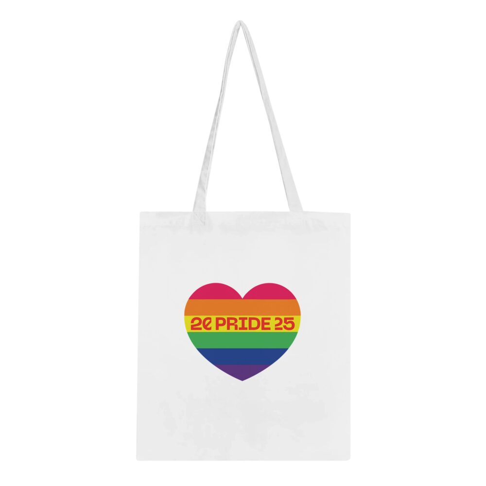 Pride Month 2025 Tote Bag Heart Big White