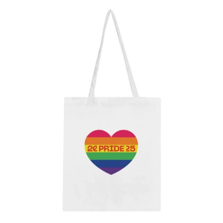 Pride Month 2025 Tote Bag Heart Big White