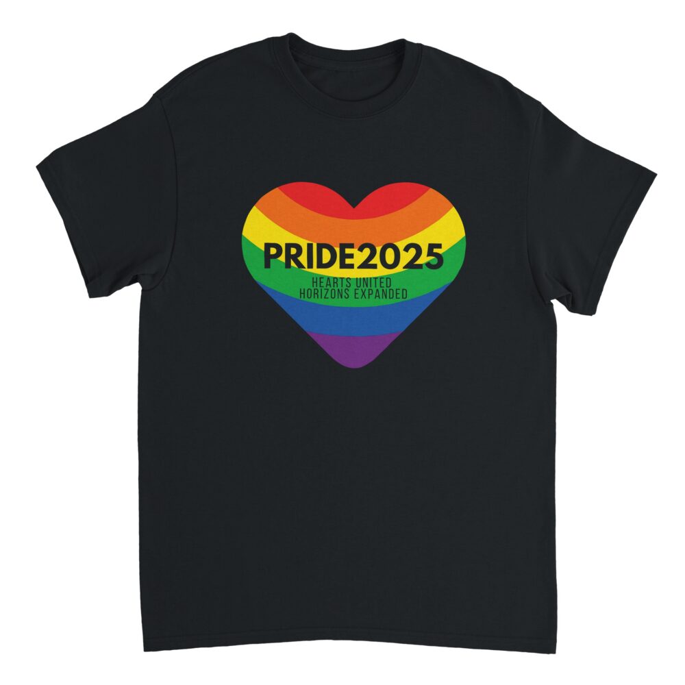 Pride 2025 United Hearts T-Shirt Black Color