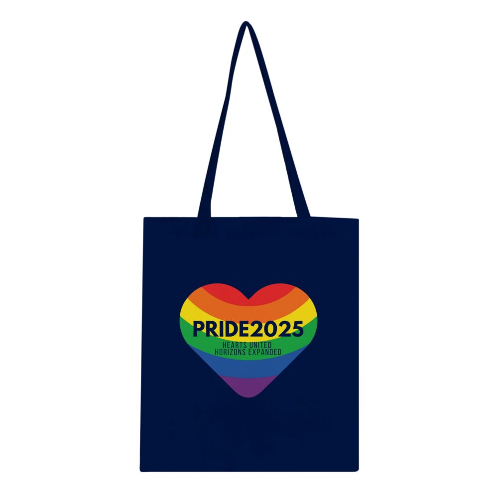 Pride 2025 United Hearts Tote Bag Navy Color