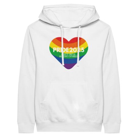 Pride 2025 United Hearts Hoodie White