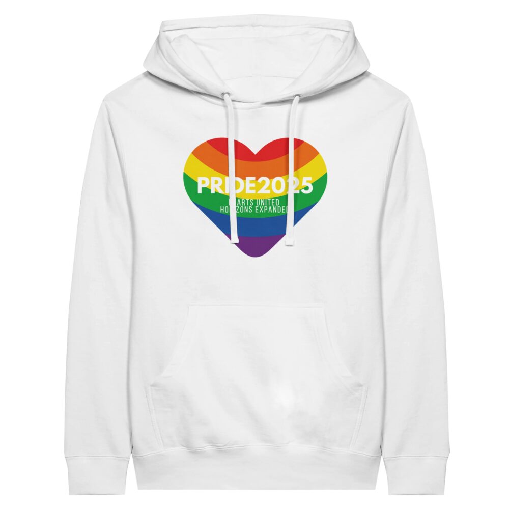 Pride 2025 United Hearts Hoodie White