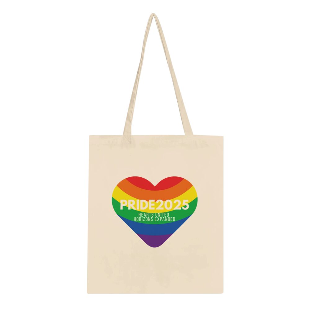 Pride 2025 United Hearts Tote Bag Natural Color