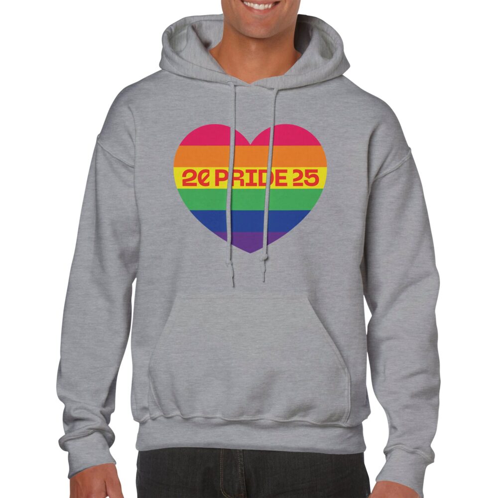 Pride Month 2025 Hoodie Heart Grey Color