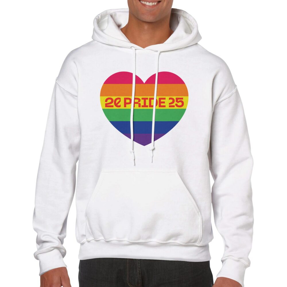 Pride Month 2025 Hoodie Heart White Color