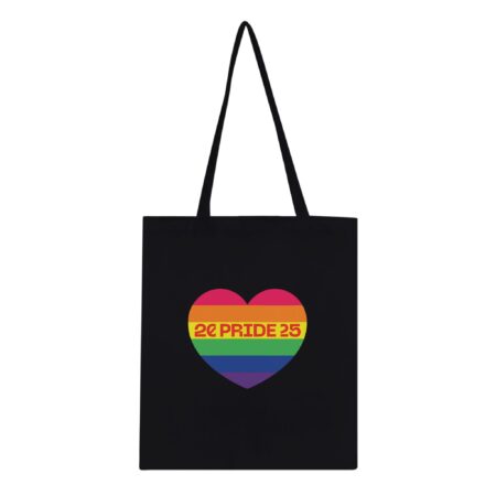 Pride Month 2025 Tote Bag Heart Big Black