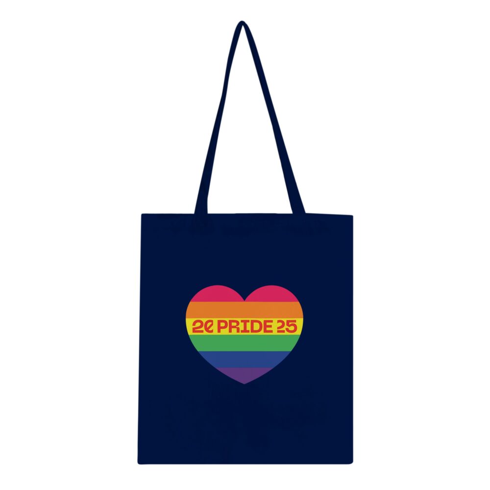 Pride Month 2025 Tote Bag Heart Big Navy