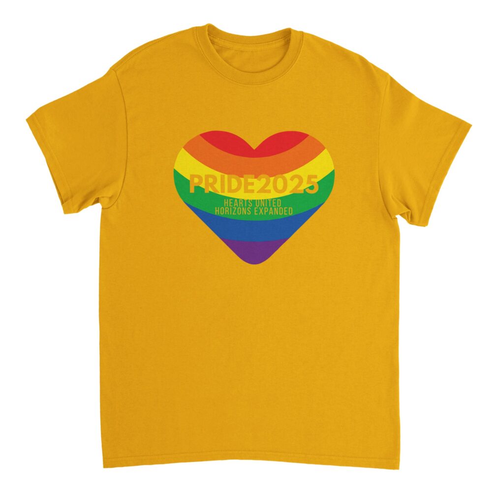 Pride 2025 United Hearts T-Shirt Yellow Color