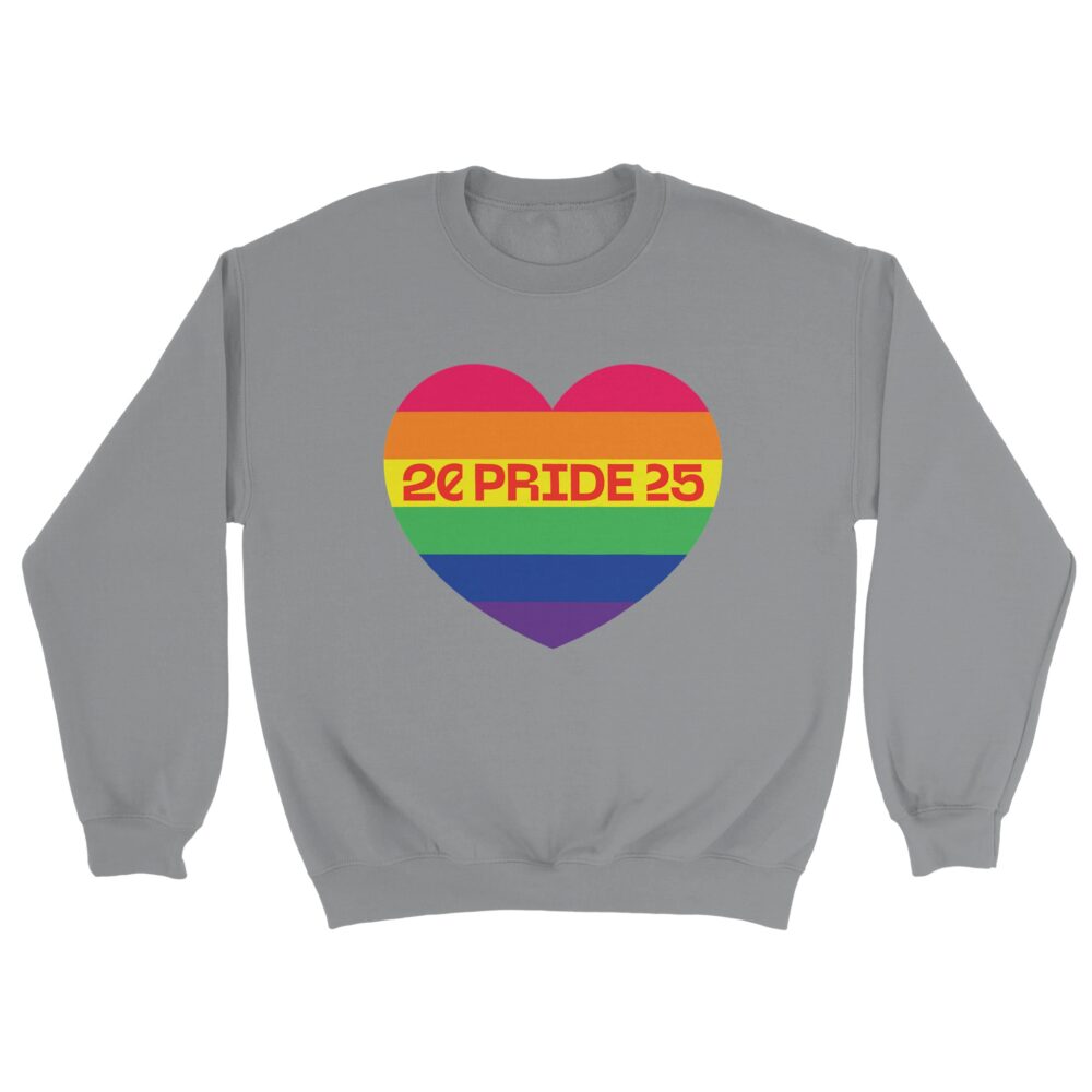 Pride Month 2025 Sweatshirt Heart Big Hrey Color