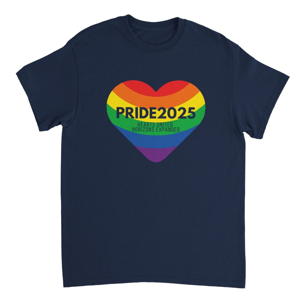 Pride 2025 United Hearts T-Shirt Navy Color