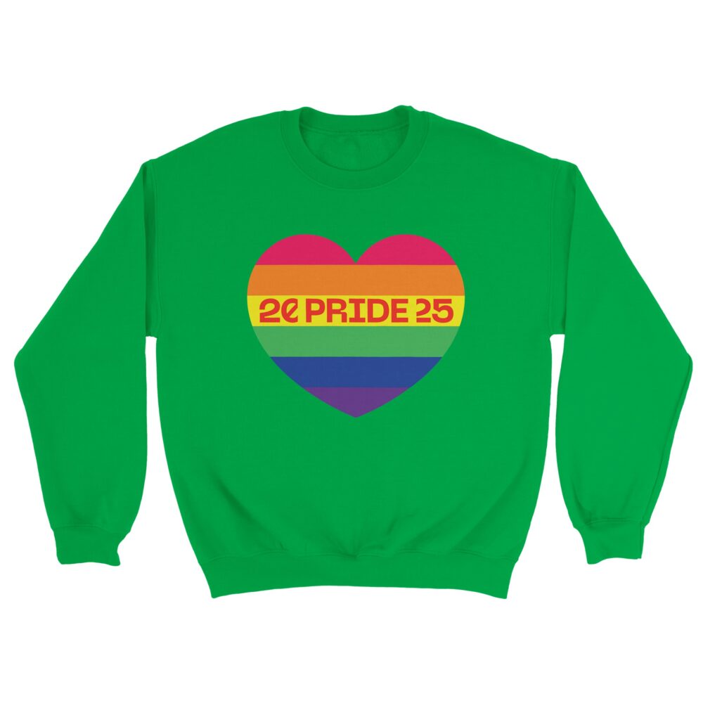 Pride Month 2025 Sweatshirt Heart Big Green Color